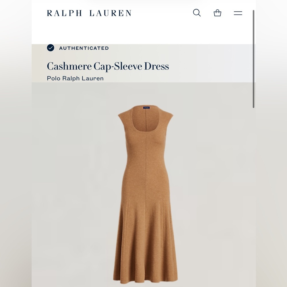 Polo Ralph Lauren Cashmere Cap-Sleeve Dress scoop neck size large - Picture 2 of 16